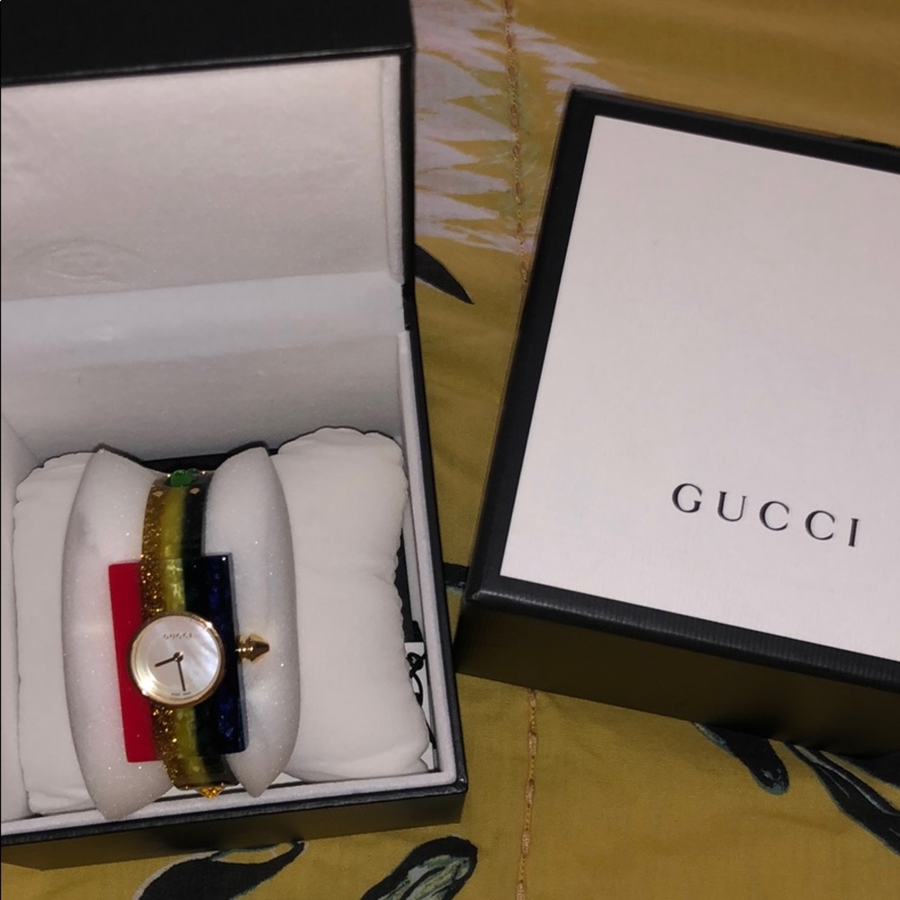 Gucci Watch Rainbow Bracelet